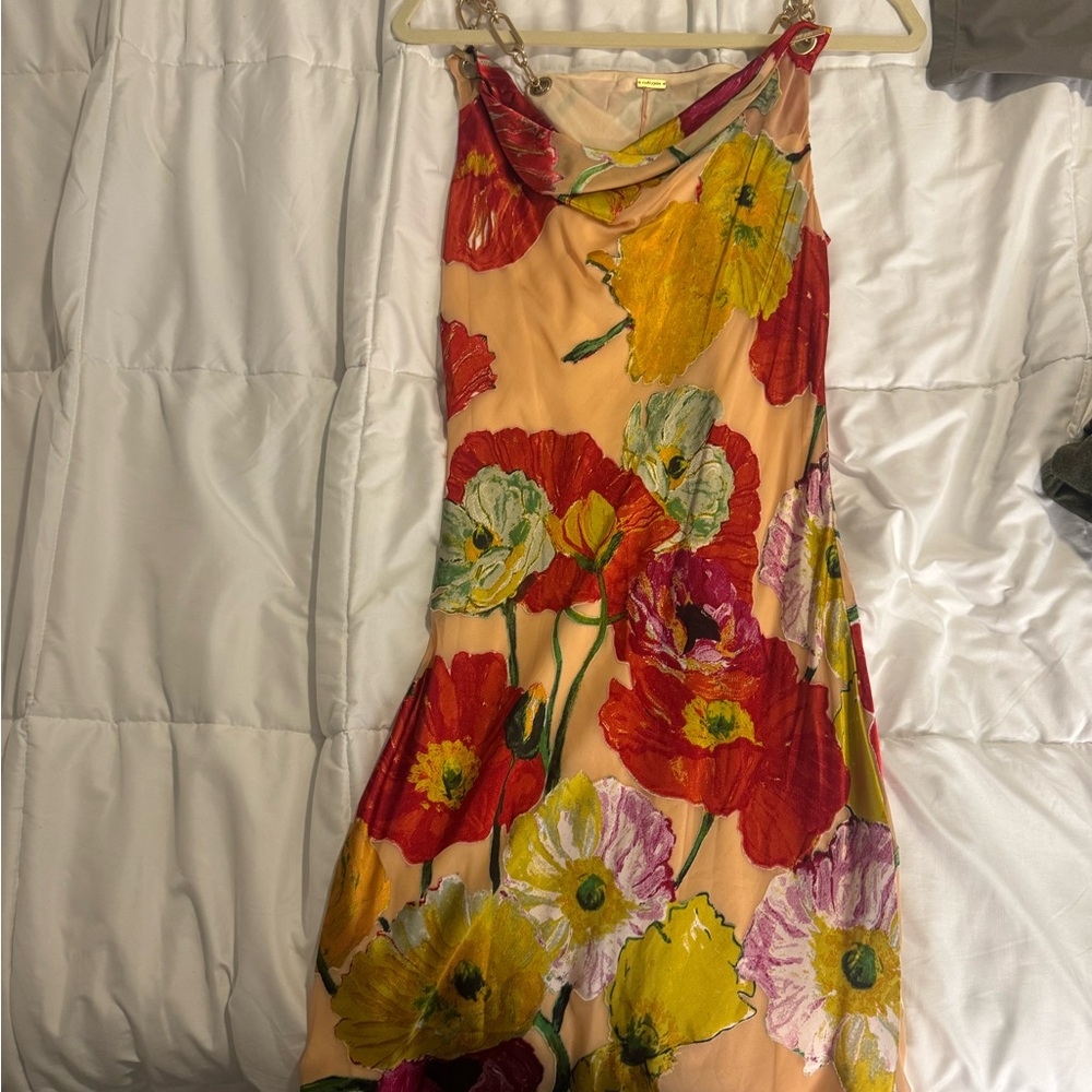 Cult Gaia Floral Dress - Red, Yellow, Green